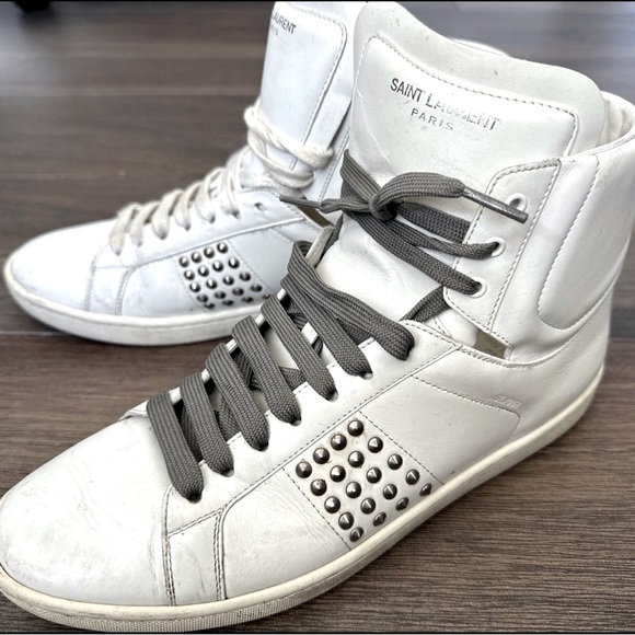 Saint Laurent Cream Sneakers Size 39.5 - Picture 1 of 1